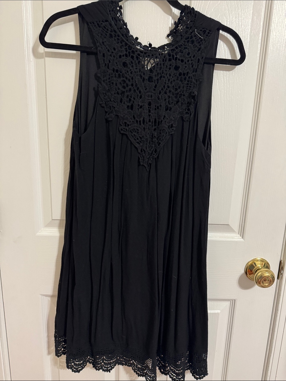 entro Black Lace-Trim Dress with Hot Pink Accent Nails